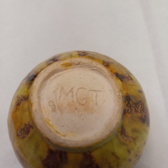 Mgt Miniature Dripping Glaze Vase Hand-Painted Porcelain Vintage Collectible - Picture 5 of 7